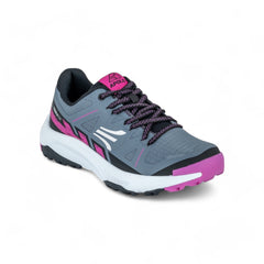 Tenis Trail Running Mujer – Resistencia en Gris y Rosa