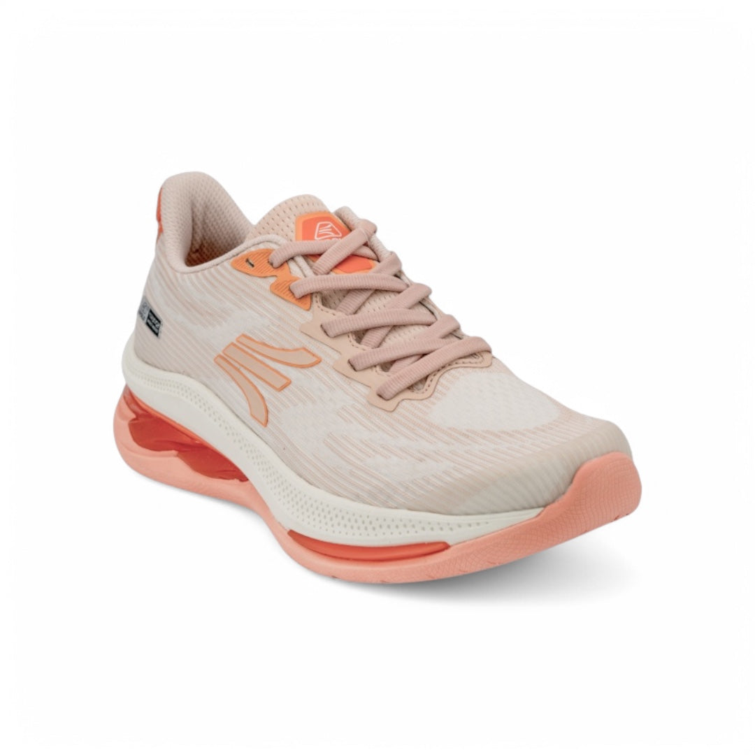 Tenis Running Mujer – Innovación y Confort en Beige y Naranja