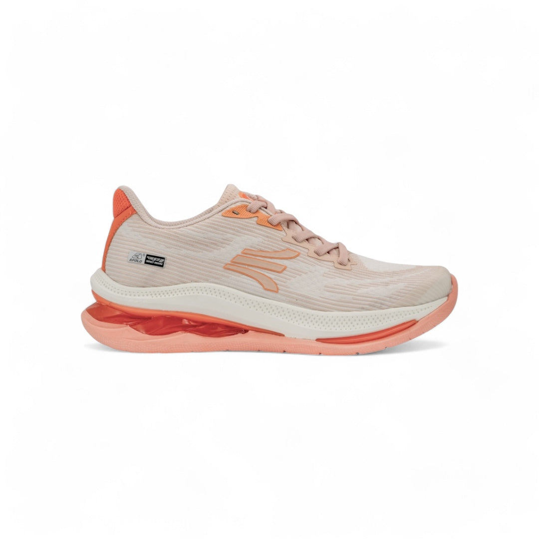 Tenis Running Mujer – Innovación y Confort en Beige y Naranja