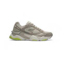 Tenis Blancos Hombre - Suela Chunky - Beige y Verde Lima