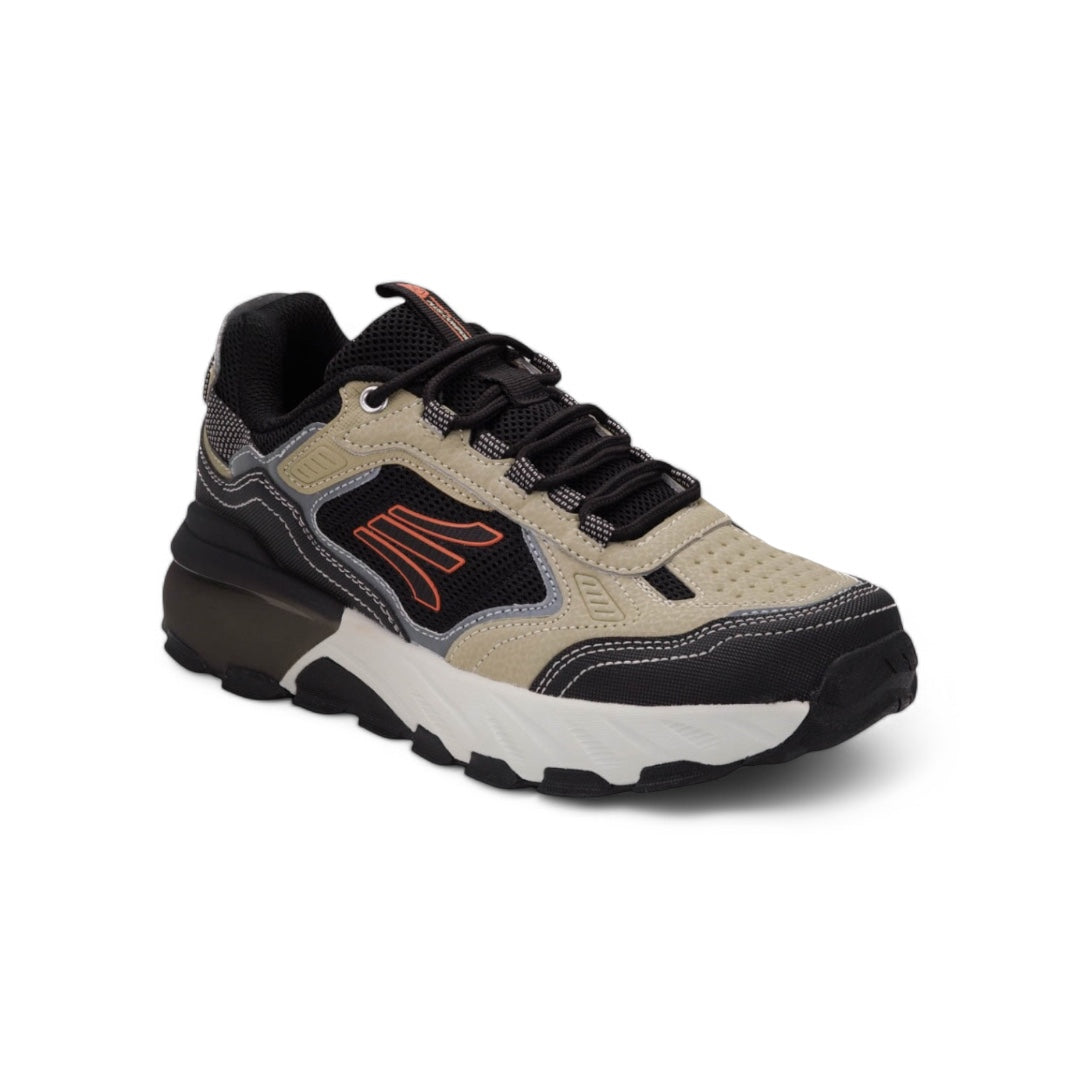 Tenis Deportivos Hombre - Trekking y Trail - Beige con Negro