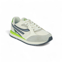 Tenis Retro Hombre - Casual y Deportivo - Beige con Verde Lima