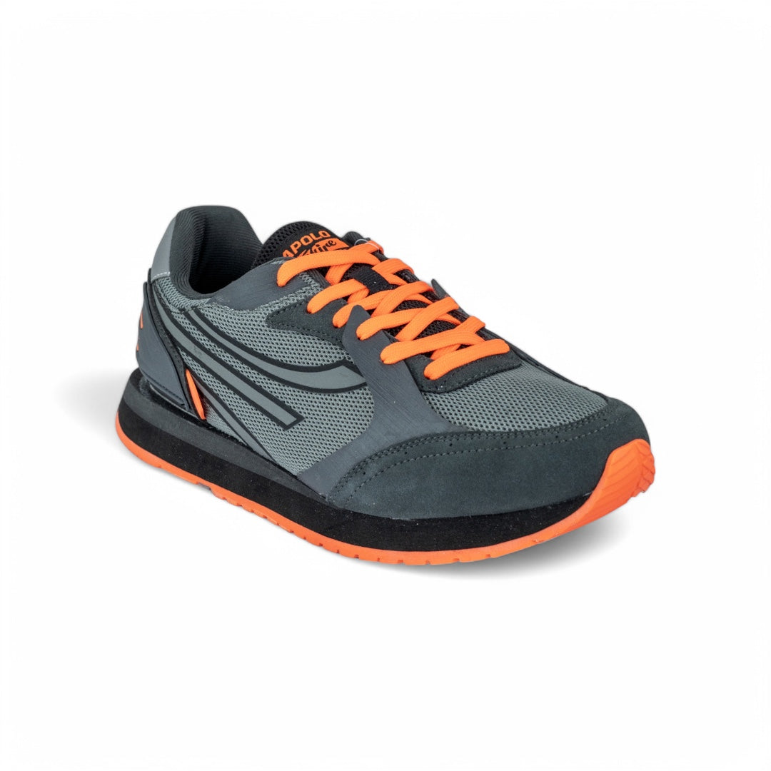 Tenis Urbanos Hombre - Gris con Naranja - Estilo Deportivo