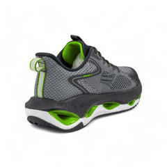 Tenis Deportivos Hombre - Running y Entrenamiento - Gris con Verde Neón