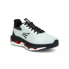 Tenis Deportivos Hombre - Blanco con Negro y Rojo - Suela de Alto Rebote