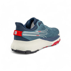 Tenis Trail Running Hombre - Azul con Rojo - Agarre Extremo