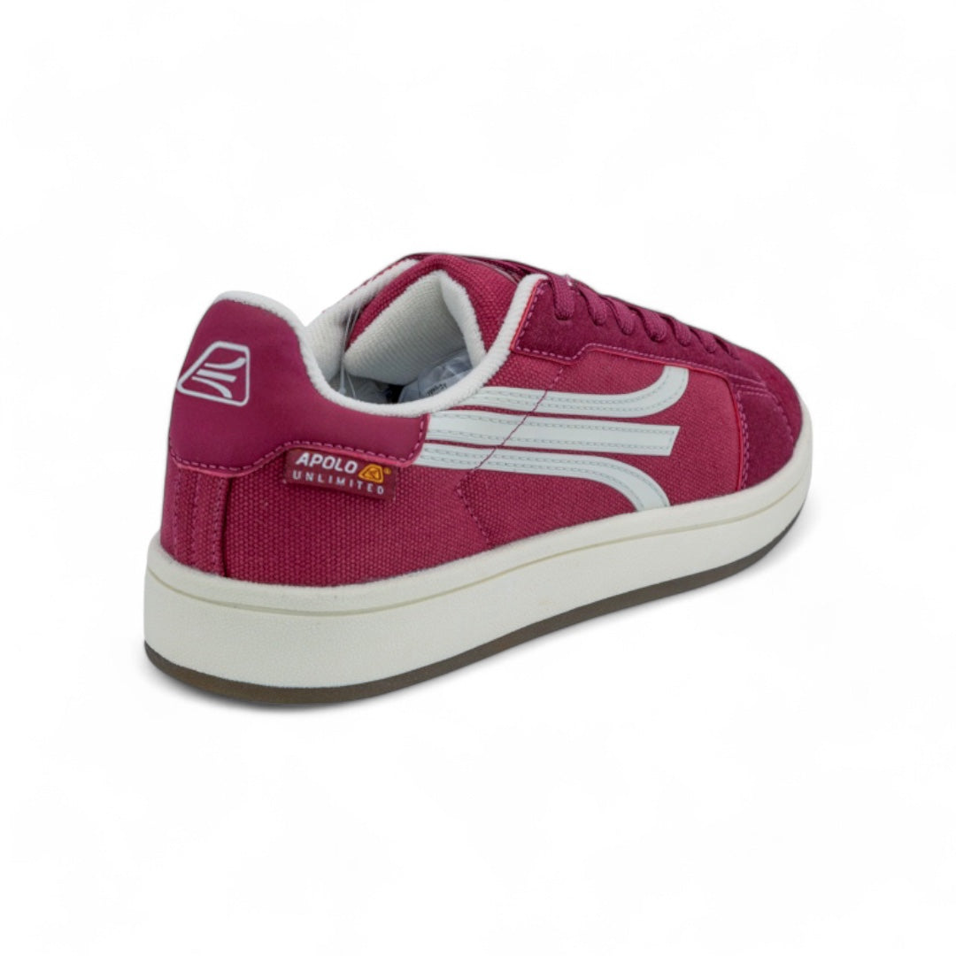 Tenis Casuales Hombre - Vinotinto con Blanco - Estilo Retro