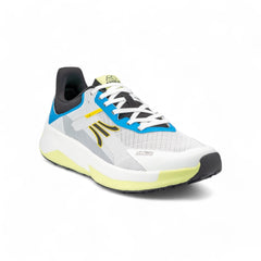 Tenis Running Hombre - Blanco con Azul y Amarillo - Ultra Livianos