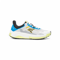 Tenis Running Hombre - Blanco con Azul y Amarillo - Ultra Livianos