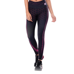 Leggings Deportivos Mujer Apolo - Estampado  Negro Fucsia