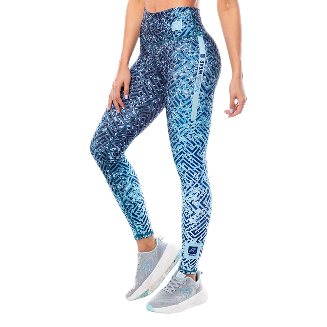 Leggings Deportivos Mujer Apolo - Estampado  Agua Marina