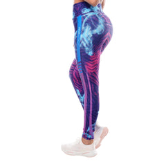 Leggings Deportivos Mujer Apolo - Estampado  Fucsia Azul