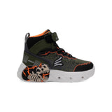 Tenis con Luces kids Dino Rockero Verde Oscuro