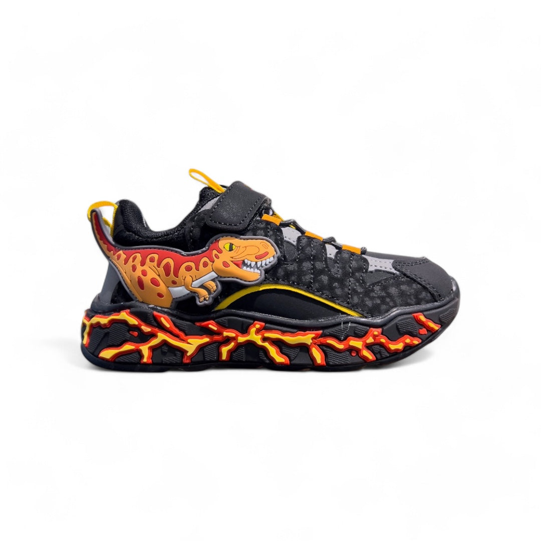 Tenis con Luces Junior Dinosaurio Negro