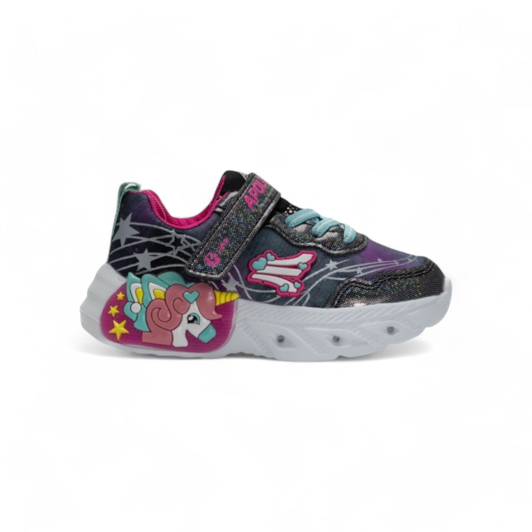 Tenis con Luces Junior Unicornio Gris Oscuro