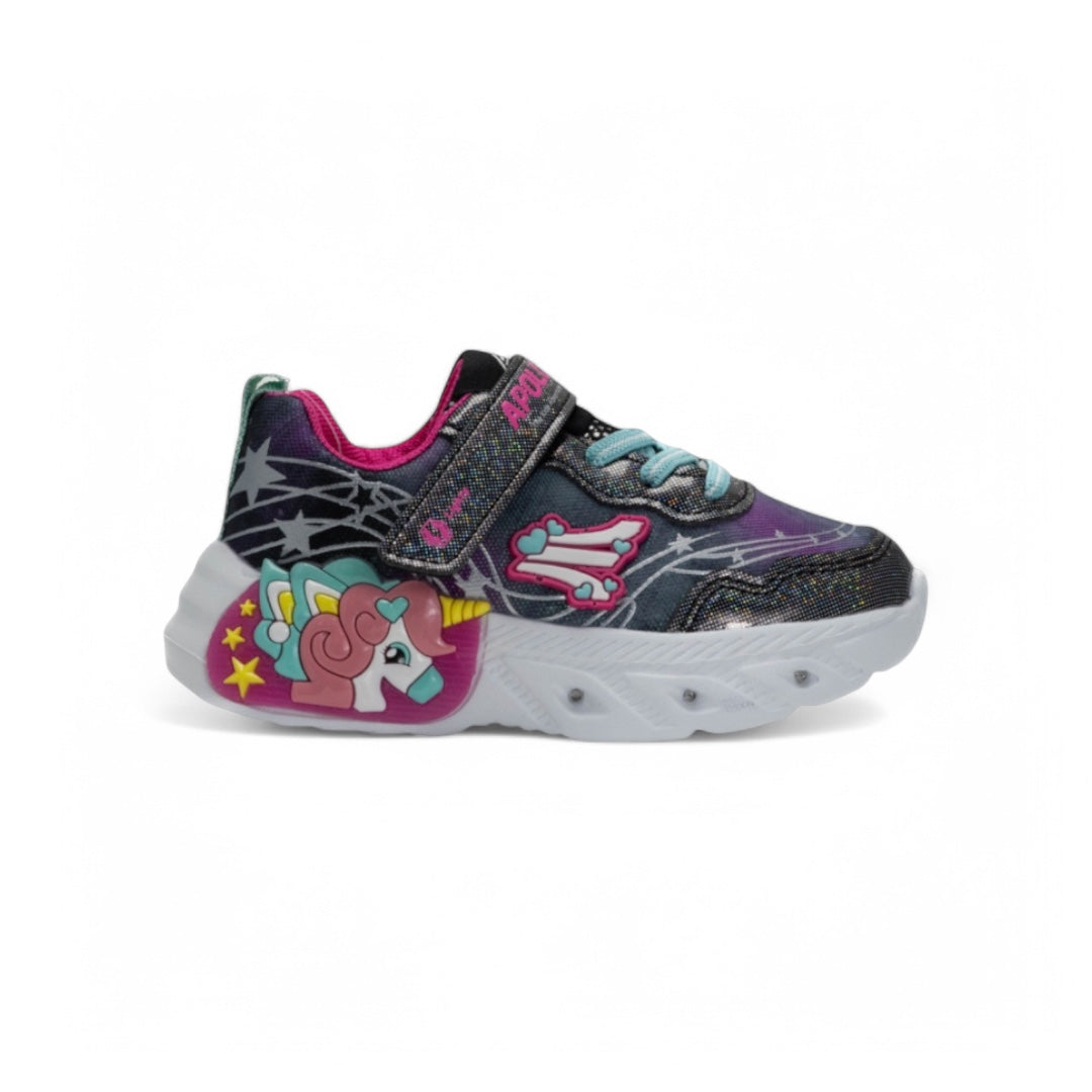 Tenis con Luces kids Unicornio Gris Oscuro