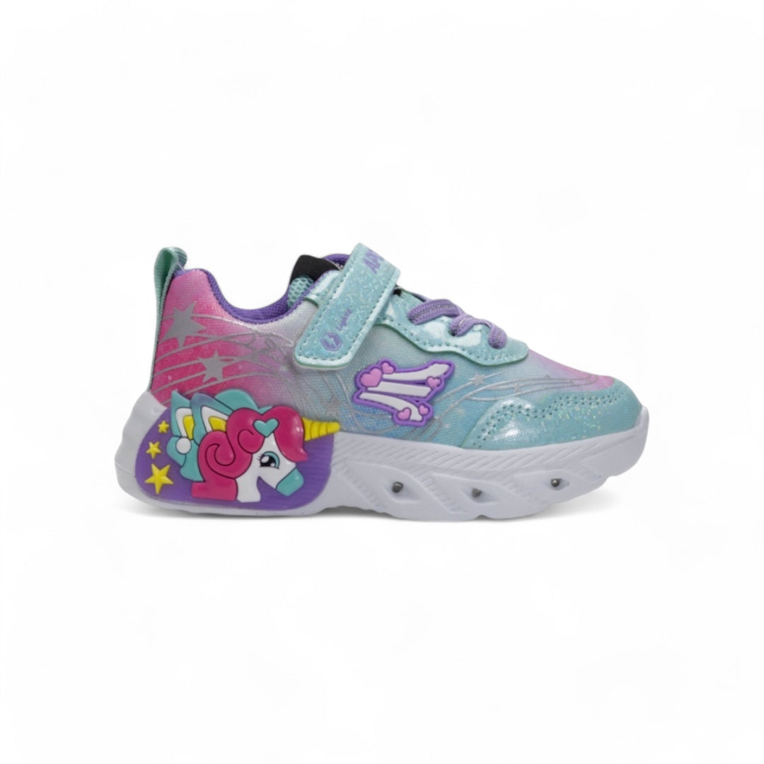 Tenis con Luces kids Unicornio Gris