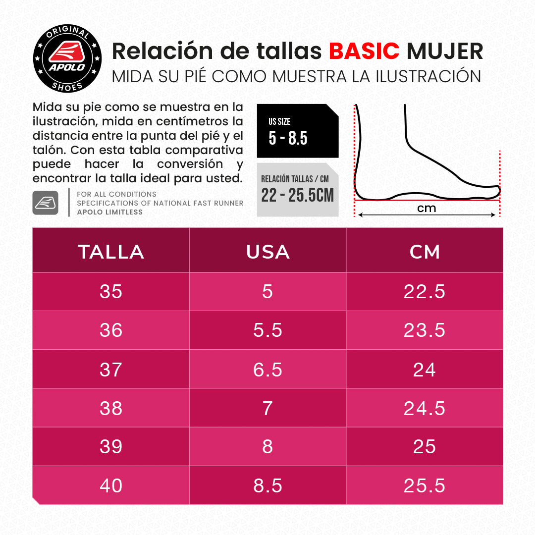 Tenis Mujer Basic - Negro